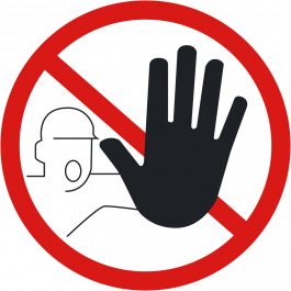 Protiskluzový podlahový piktogram: „Nepovolaným vstup zakázán“