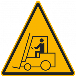 Protiskluzový podlahový piktogram: „Pozor – provoz vysokozdvižných vozíků“