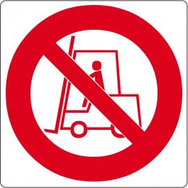 Podlahový piktogram „Zákaz vjezdu vysokozdvižným vozíkům“