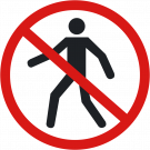 Protiskluzový podlahový piktogram: „Zákaz vstupu chodcům“