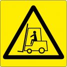 Podlahový piktogram „Pozor – provoz vysokozdvižných vozíků“