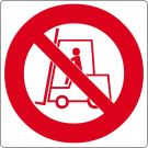 Podlahový piktogram „Zákaz vjezdu vysokozdvižným vozíkům“
