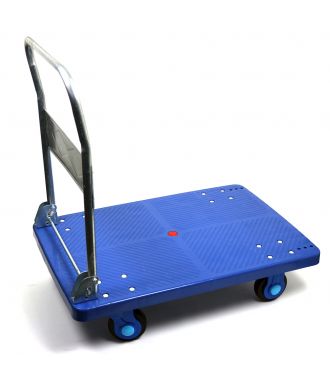 Plastový plošinový vozík se sklopnou rukojetí, nosnost 300 kg