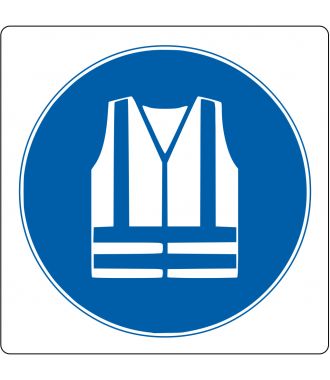 Podlahový piktogram „Používej výstražnou vestu“