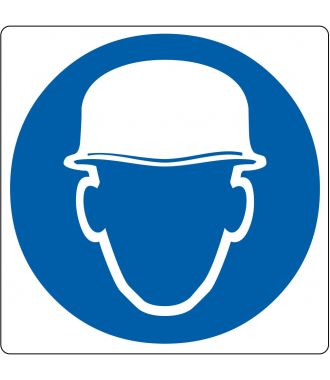 Podlahový piktogram „Používej ochrannou přilbu“