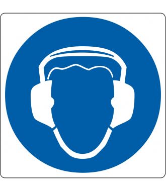 Podlahový piktogram „Používej chrániče sluchu“